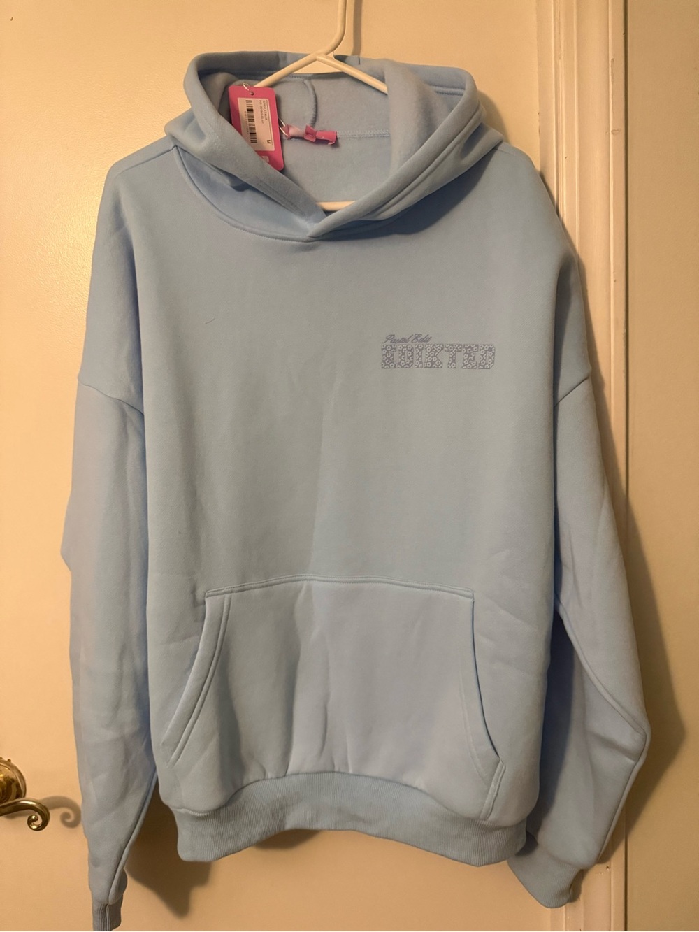 Edikted Pastel Edit Oversized Light Blue Pullover Hoodie